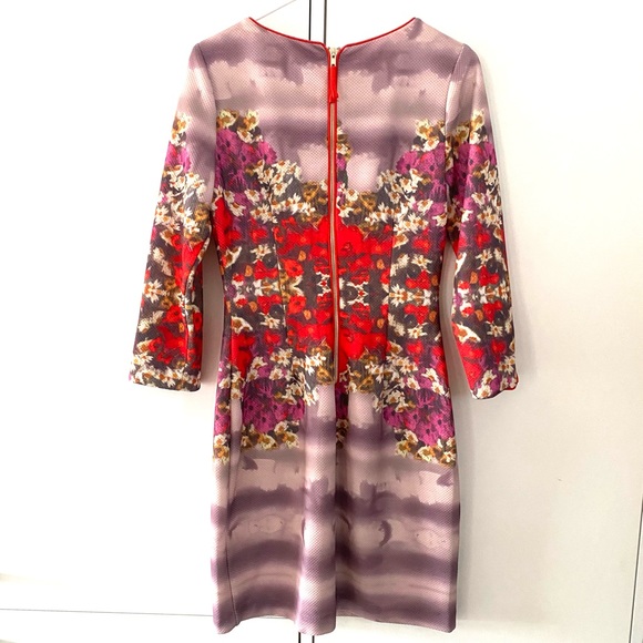 BELLE BADGLEY MISCHKA Women's Floral Watercolors Sheath Dress Size 6 - Picture 3 of 4